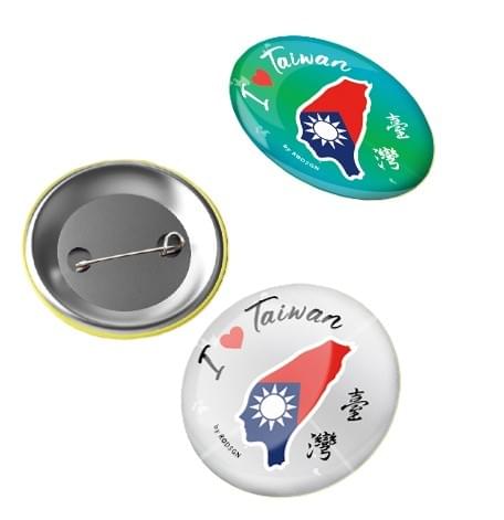 【RODSGN】我愛台灣 國旗版徽章-純萃白 32mm