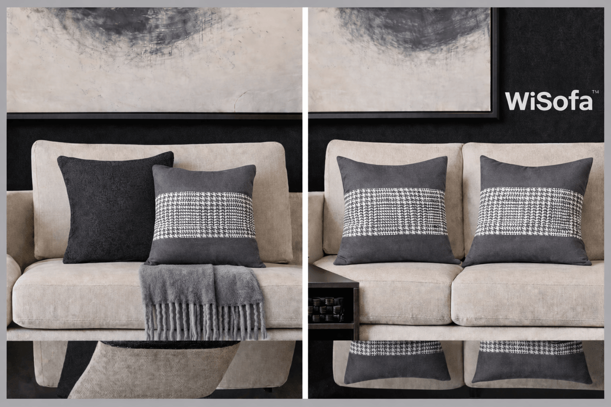  w【經典阿曼尼】深灰毛呢- 45x45cm, 含1枕心