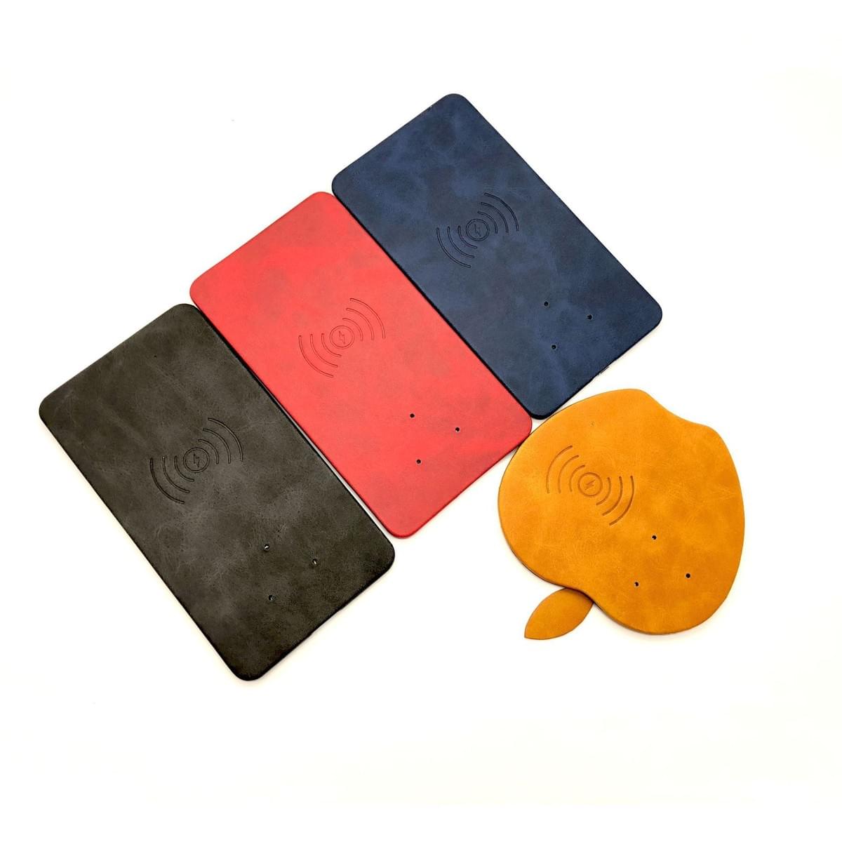 Magnetic wireless charging leather pad for mobile phones