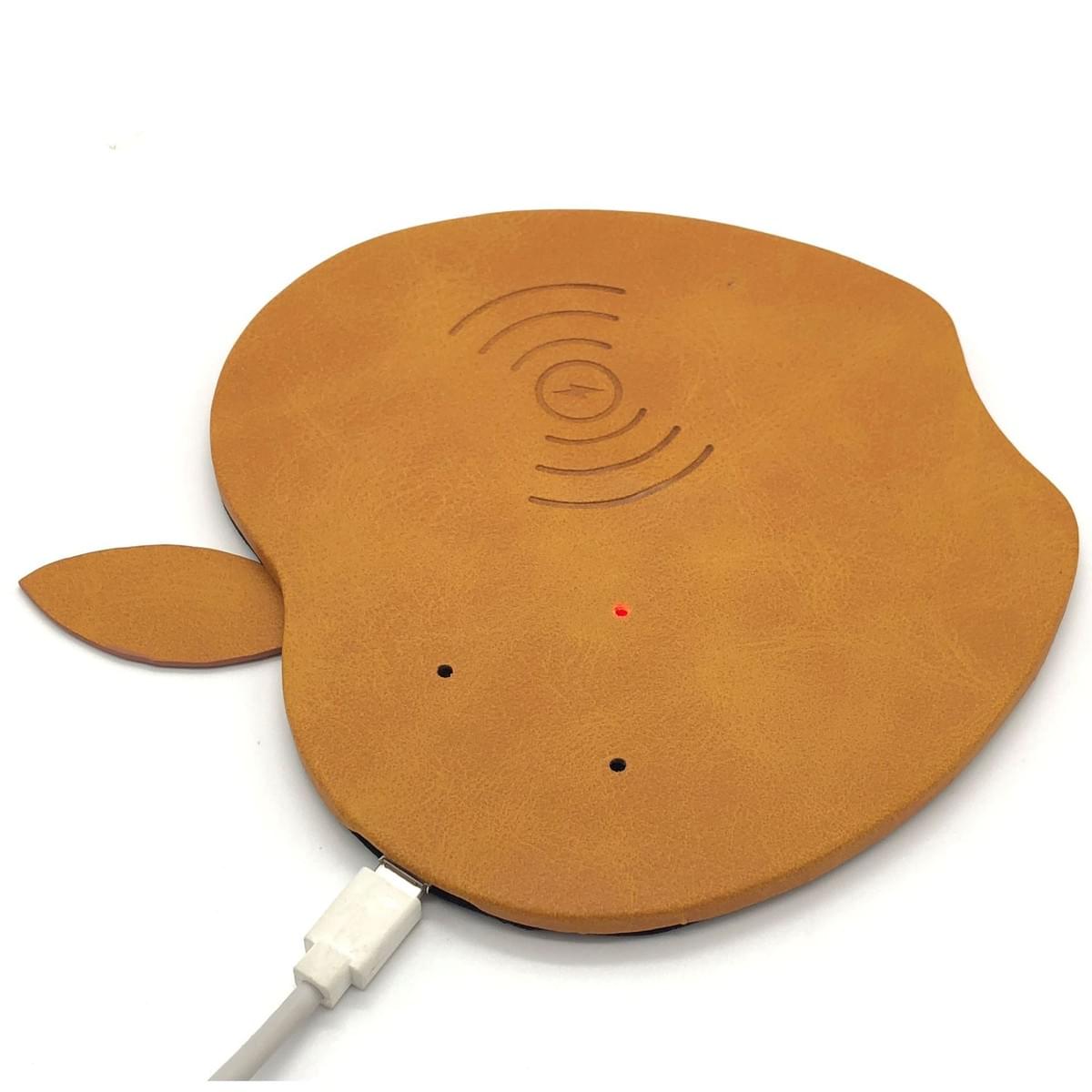Magnetic wireless charging leather pad for mobile phones