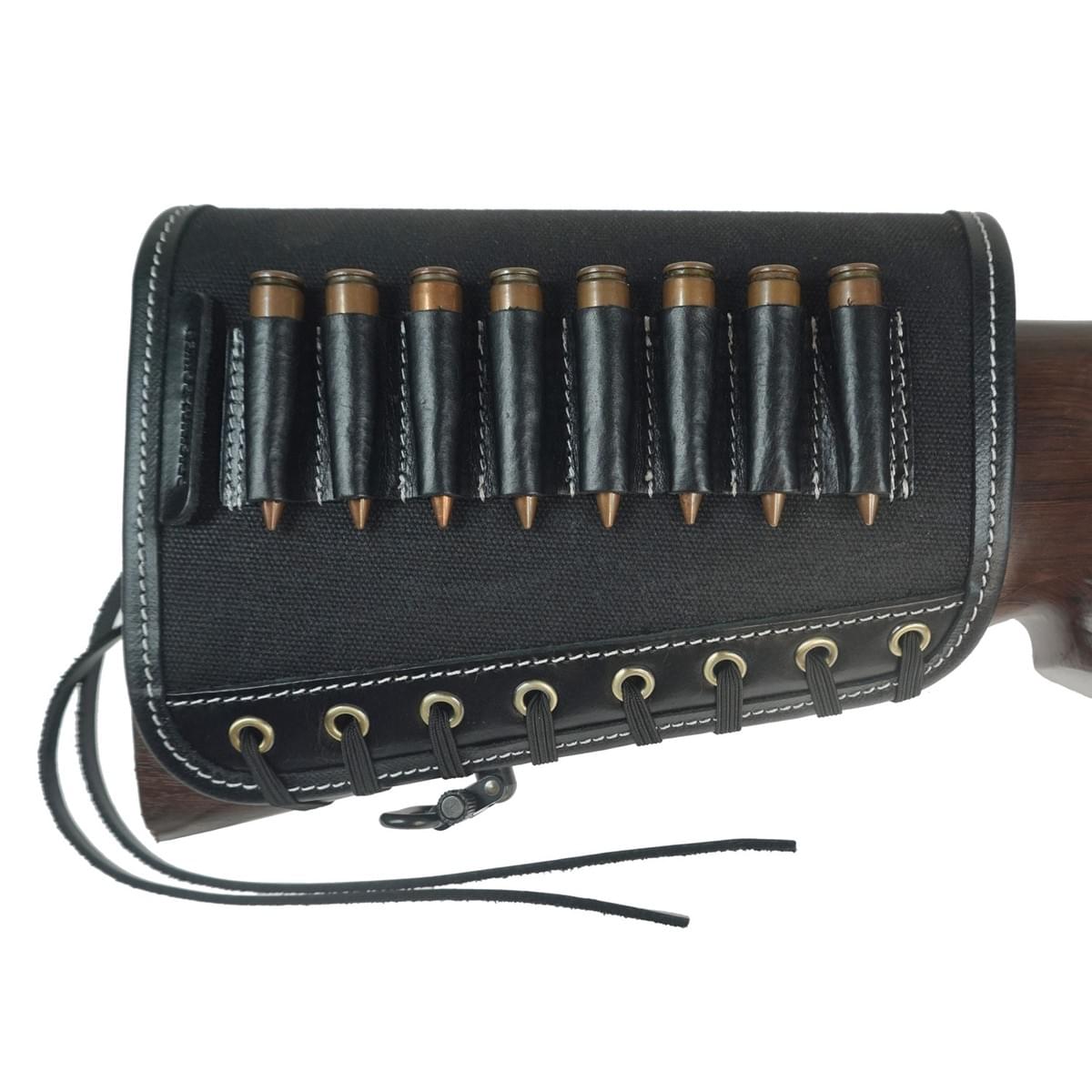 Canvas & Leather Rifle Stock Ammo Holder | 8 Round Cartridge Sleeve OEM