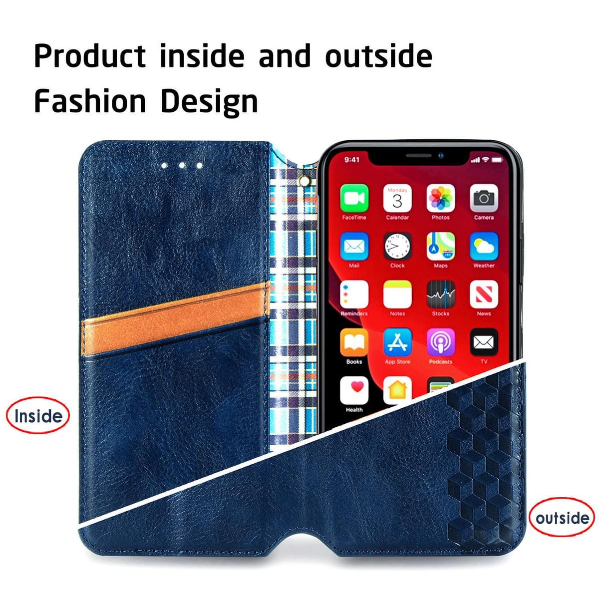 Custom Luxury Retro Flip Leather Cases with Card Holder & Stand for iPhone & Samsung | Factory 