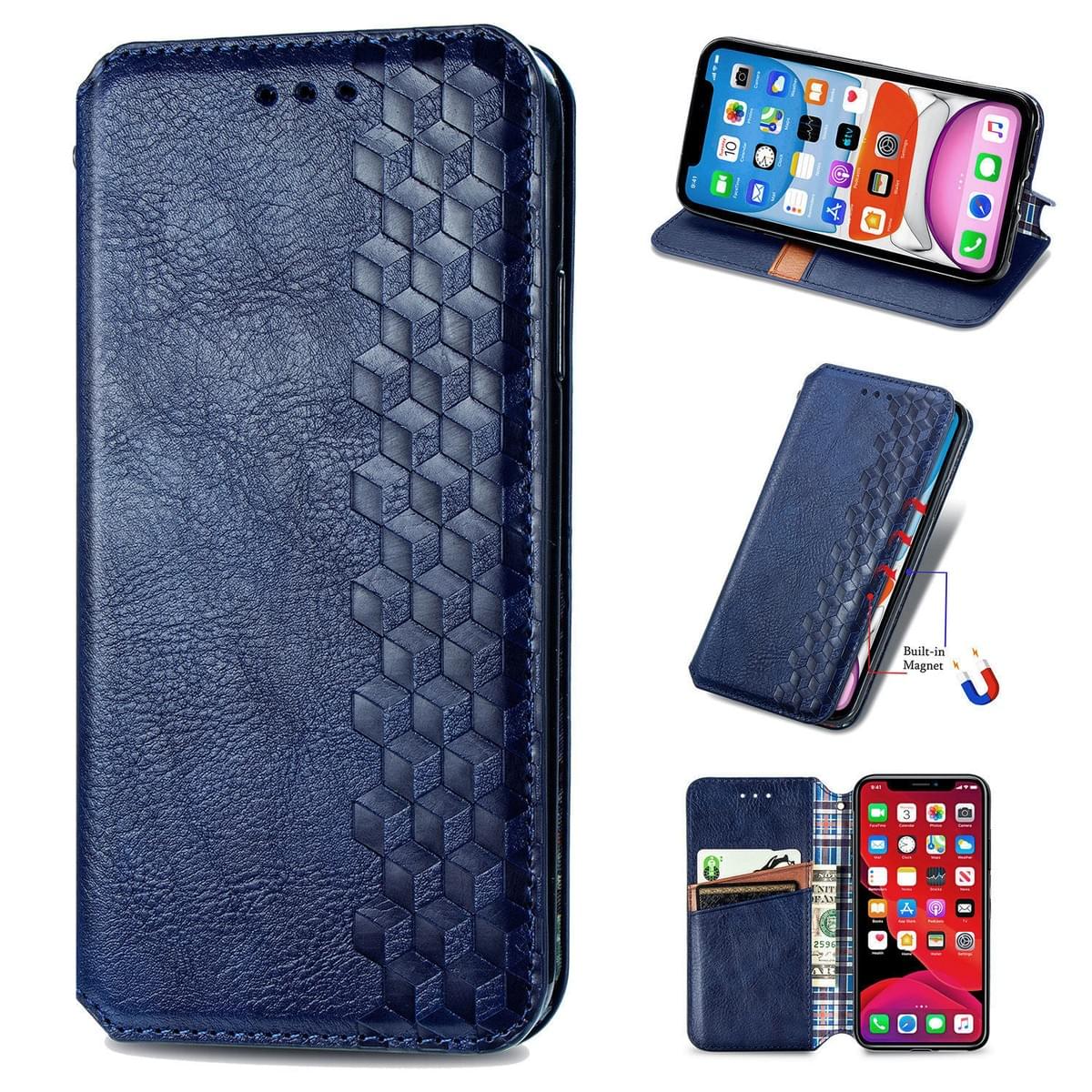 Custom Luxury Retro Flip Leather Cases with Card Holder & Stand for iPhone & Samsung | Factory 