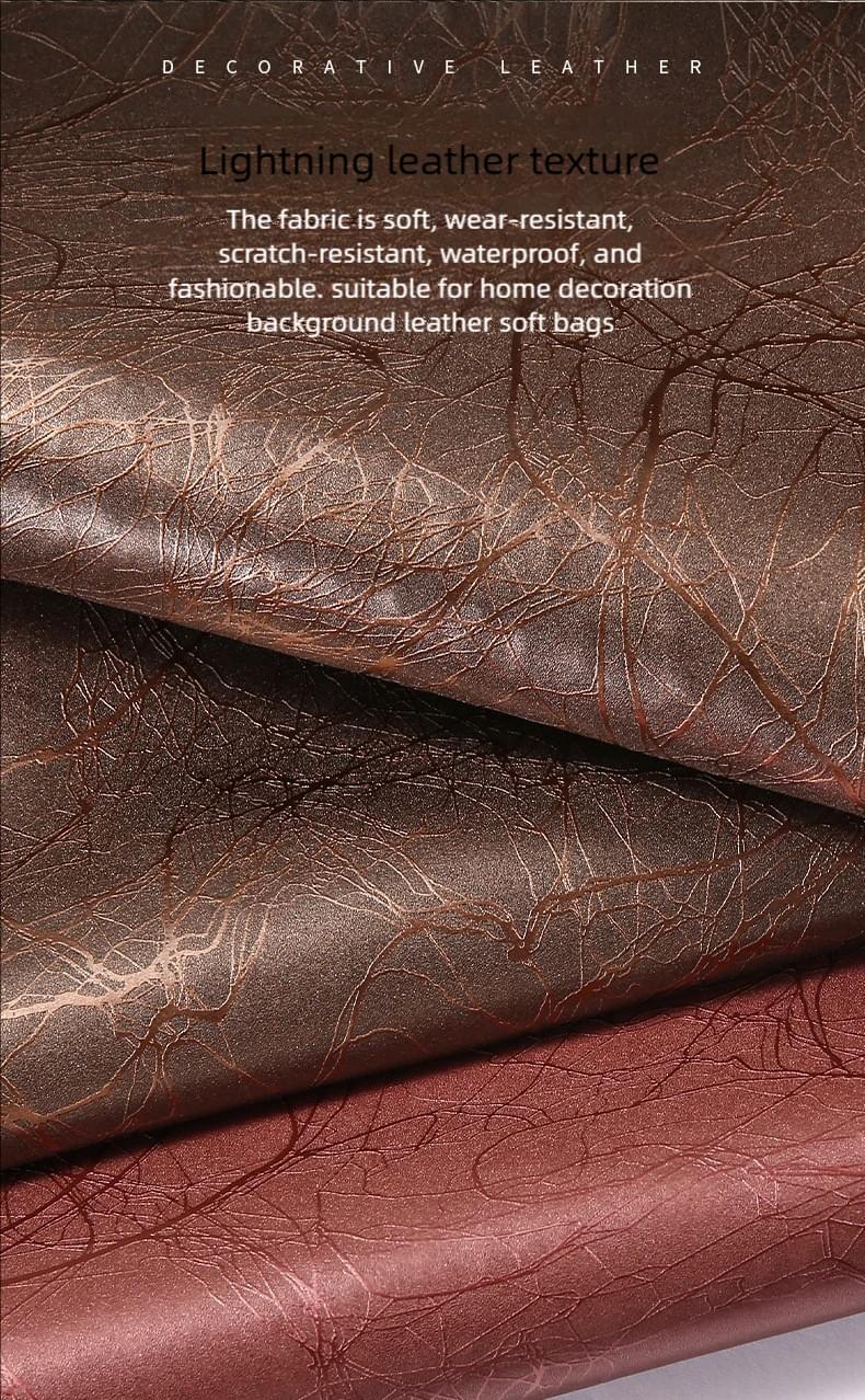 Lightning pattern PU leather fabric