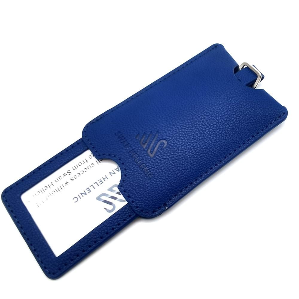 PU Leather Luggage Tag with Pull-Out ID Card & Privacy Cover | OEM Manufacturer Worldwide
