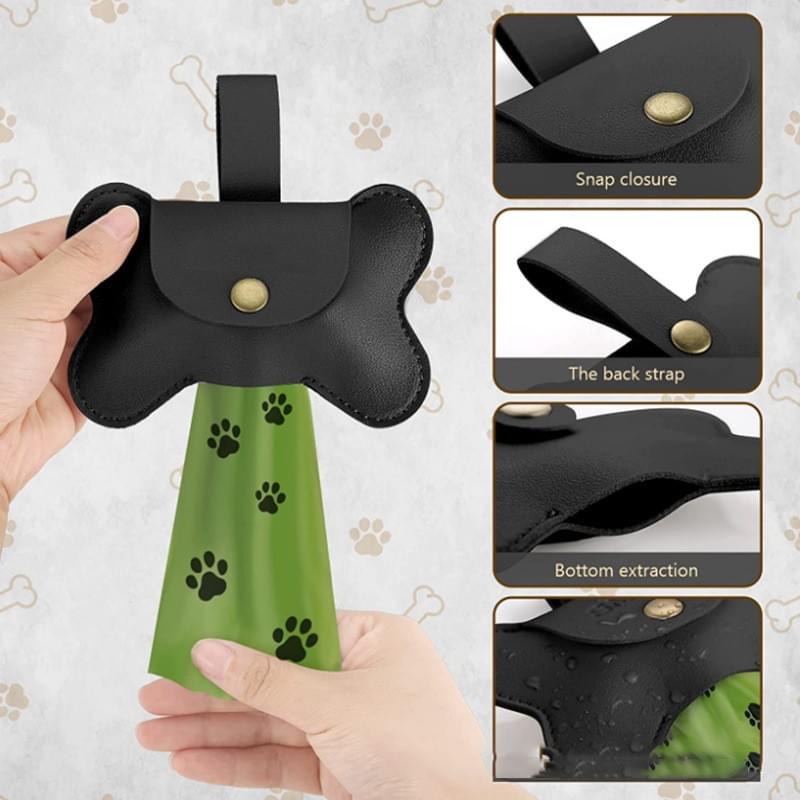 Leather Dog Poop Bag Holder | Portable Pet Waste Dispenser with Clip OEM