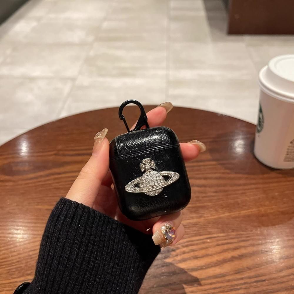 Luxury Leather AirPods Case with Diamond decoration for AirPods 1, 2, 3, Pro & Pro 2