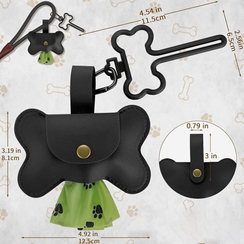 Leather Dog Poop Bag Holder | Portable Pet Waste Dispenser with Clip OEM