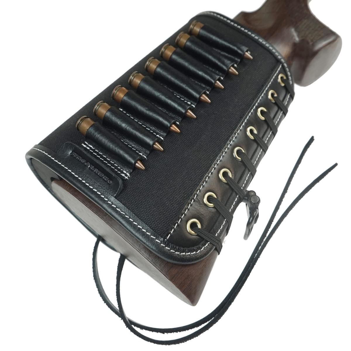 Canvas & Leather Rifle Stock Ammo Holder | 8 Round Cartridge Sleeve OEM
