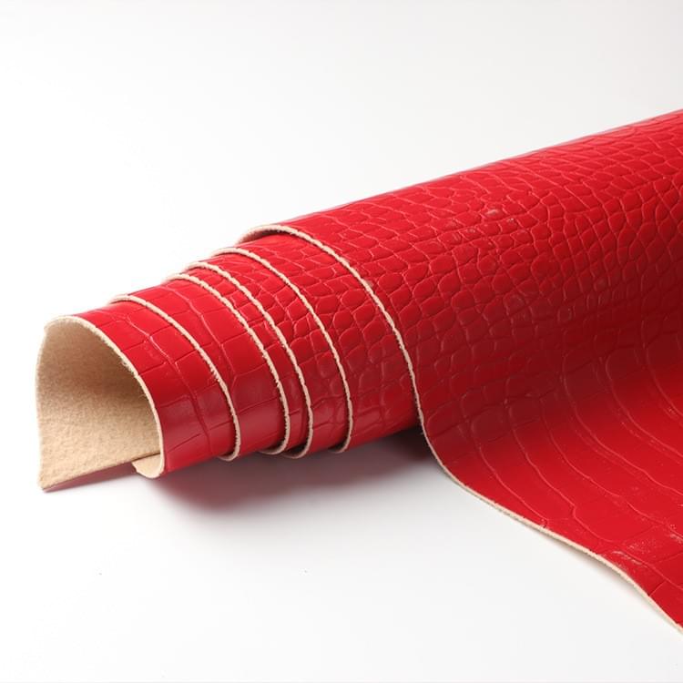 Brushed fabric-backed matte crocodile-patterned and stone-patterned PVC artificial leather