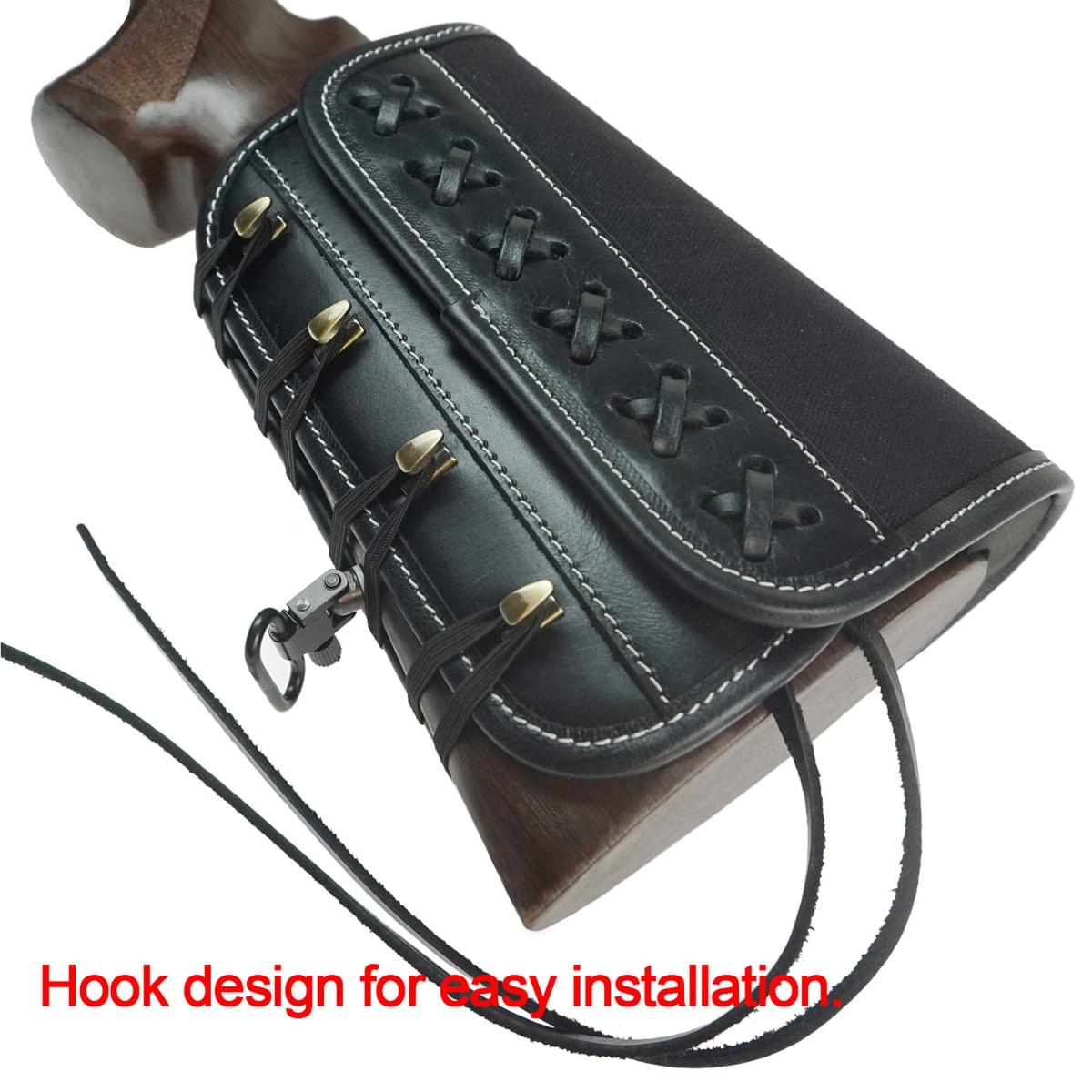 Canvas & Leather Rifle Stock Ammo Holder | 8 Round Cartridge Sleeve OEM