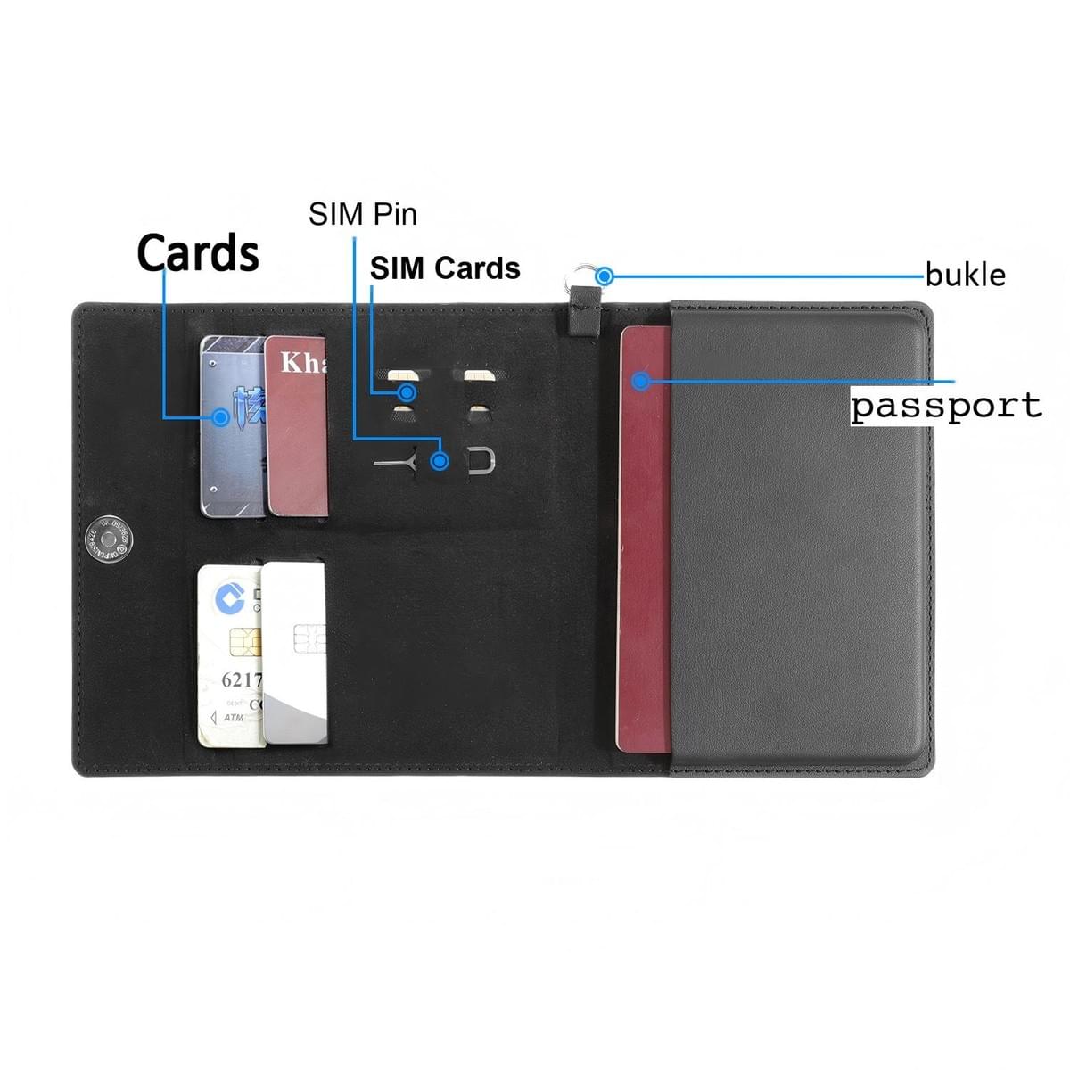 RFID Blocking Leather Passport Holder & Travel Wallet | Multifunctional Travel Document Case OEM