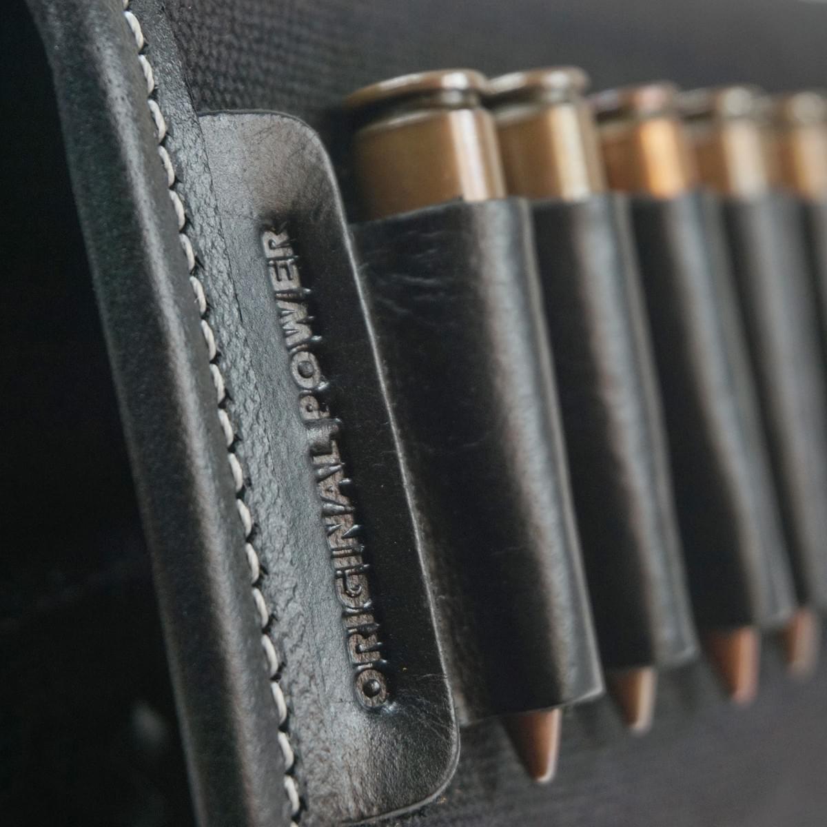 Canvas & Leather Rifle Stock Ammo Holder | 8 Round Cartridge Sleeve OEM