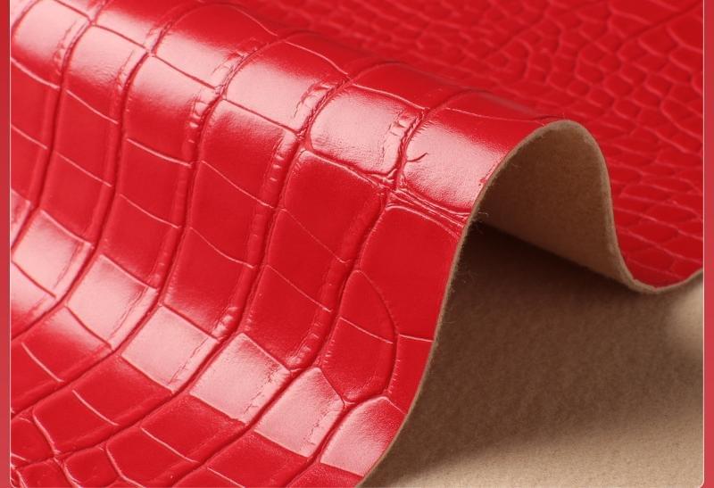 High-gloss bamboo-patterned and crocodile-patterned PVC leather fabric