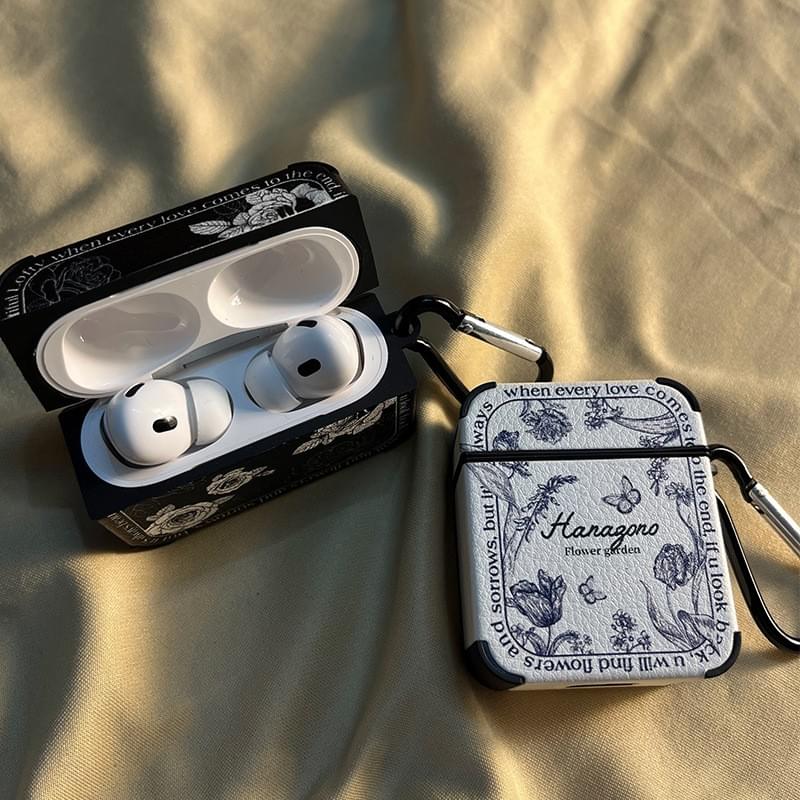 Custom Leather AirPods Cases with printed flower for AirPods1/2/3/4 pro| Factory Direct Supply 
