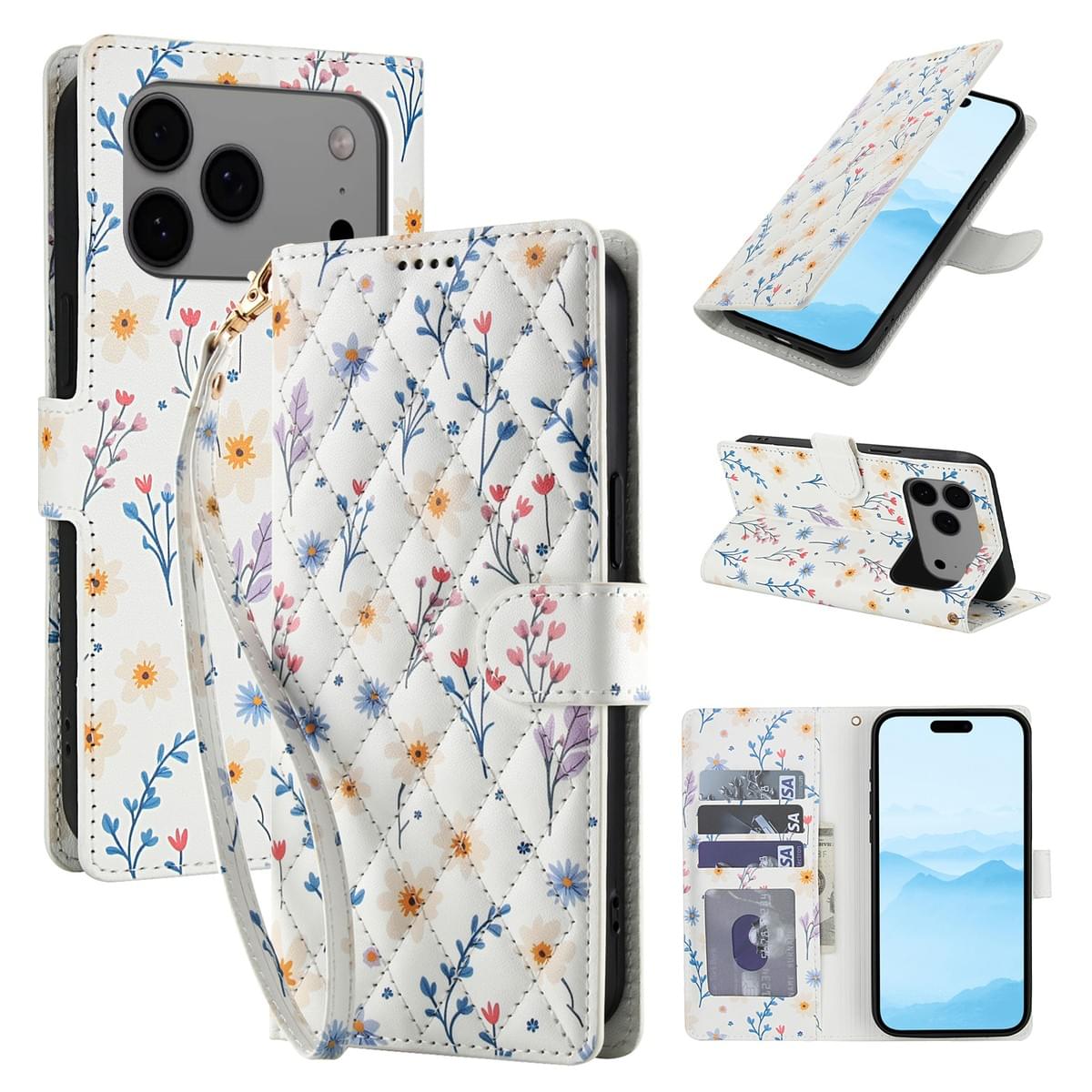 Luxury Retro Pattern Printed Flip Leather Phone Case with Card Holder for iPhone and Samsung – OEM 