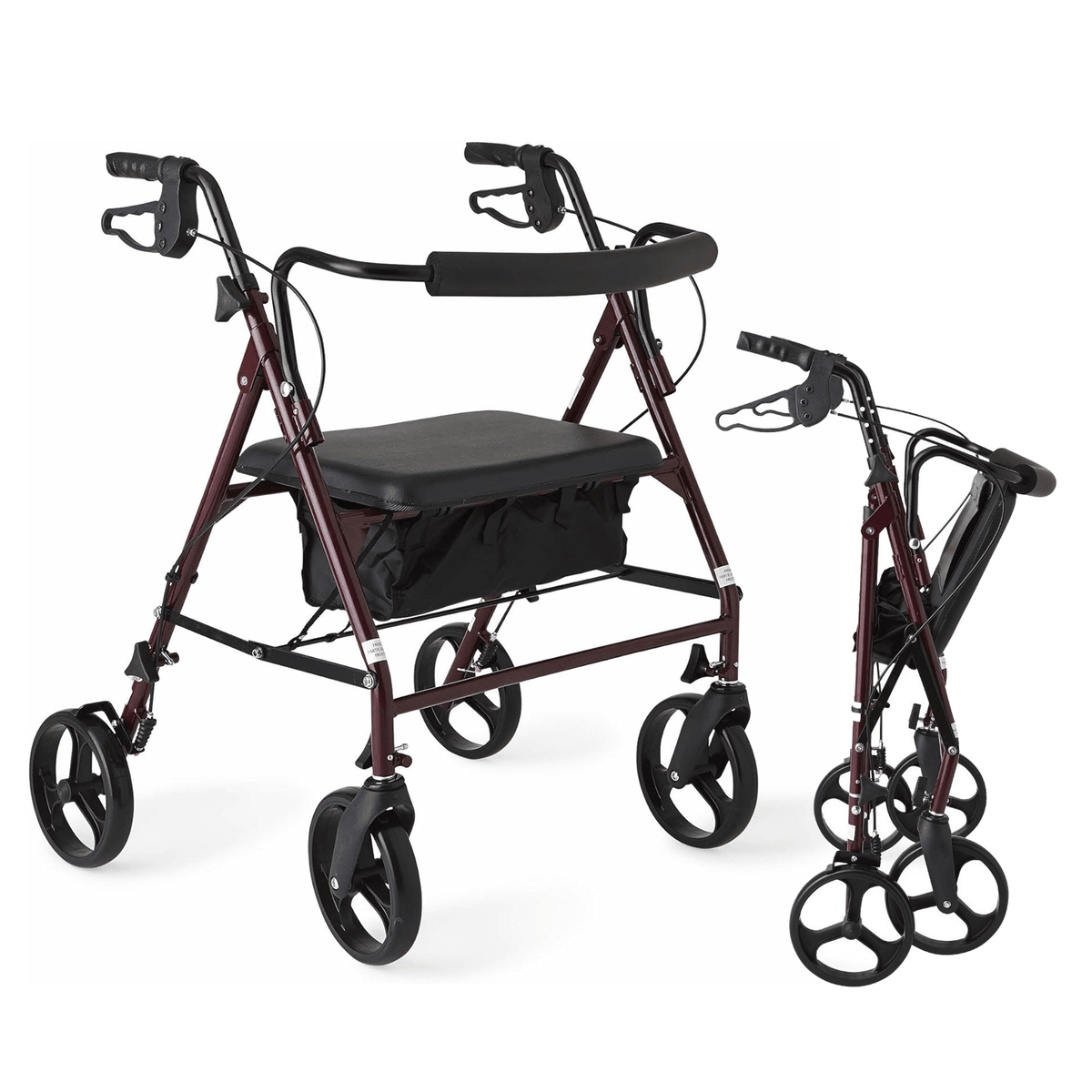 Foldable Extra Wide Bariatric Steel Rollator Mobility Aid