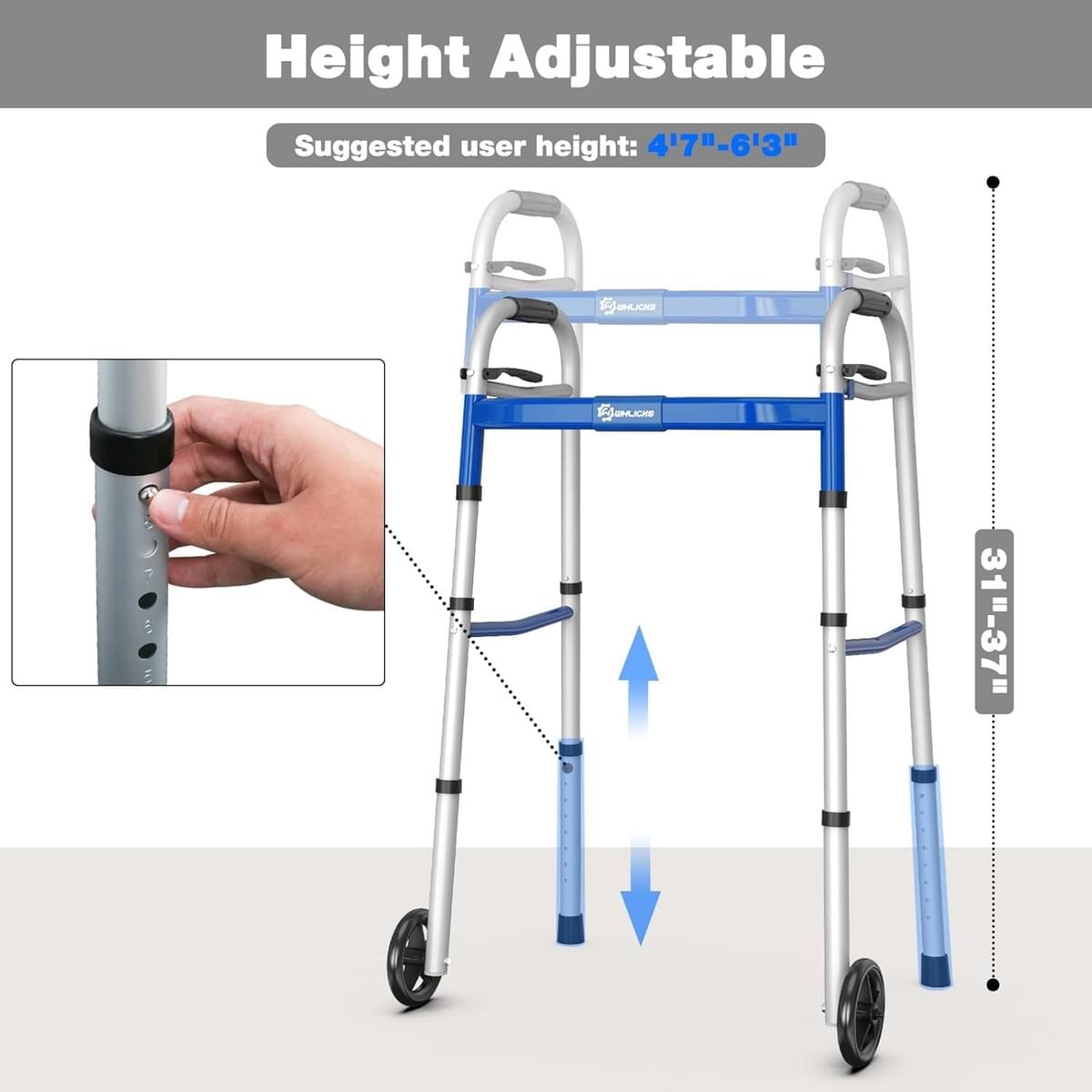 GMH Walker folding walker Mason walker width adjustable
