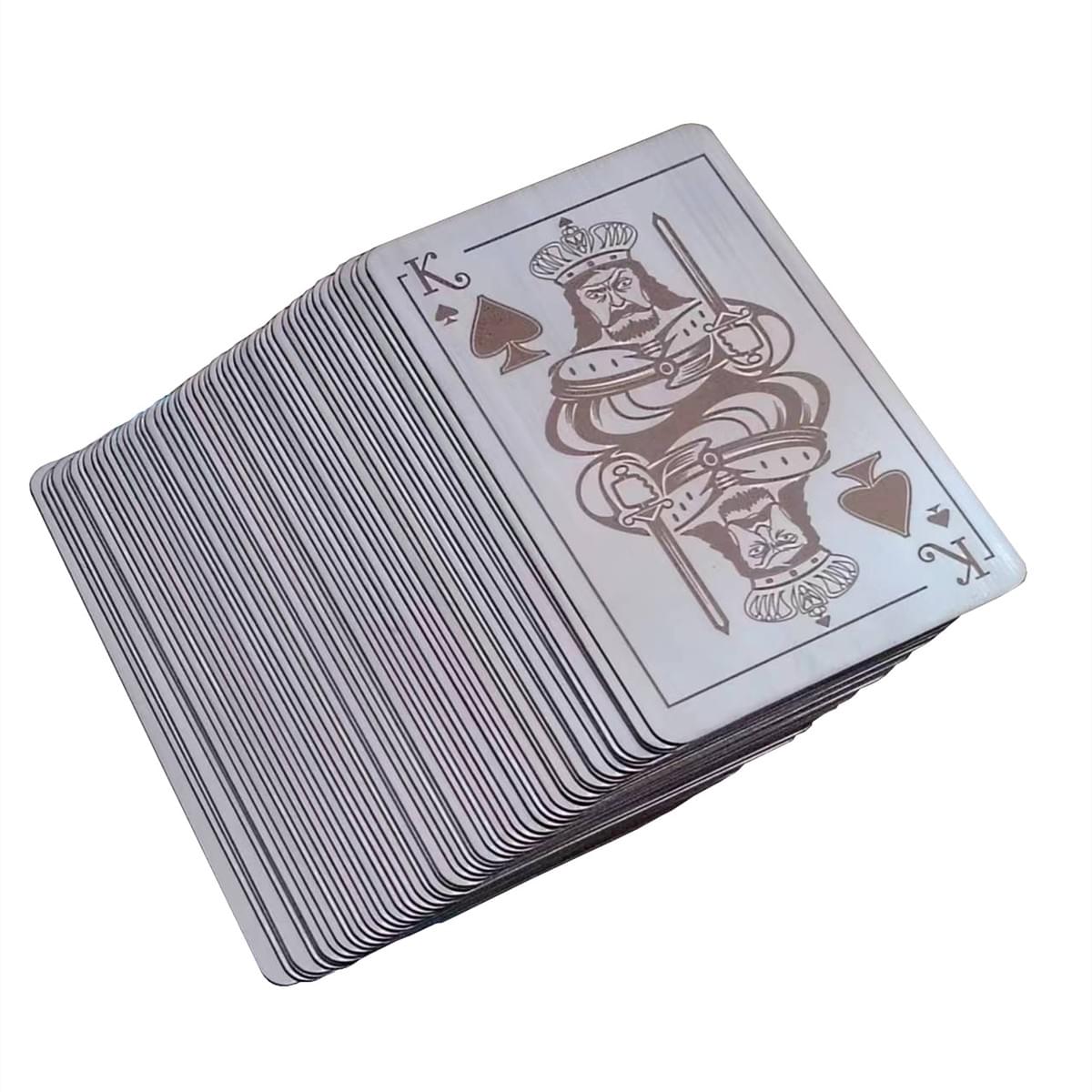 54PCS 304 Stainless Steel Deck of Cards Waterproof Playing Cards Bulk for Adult Reusable Collectable