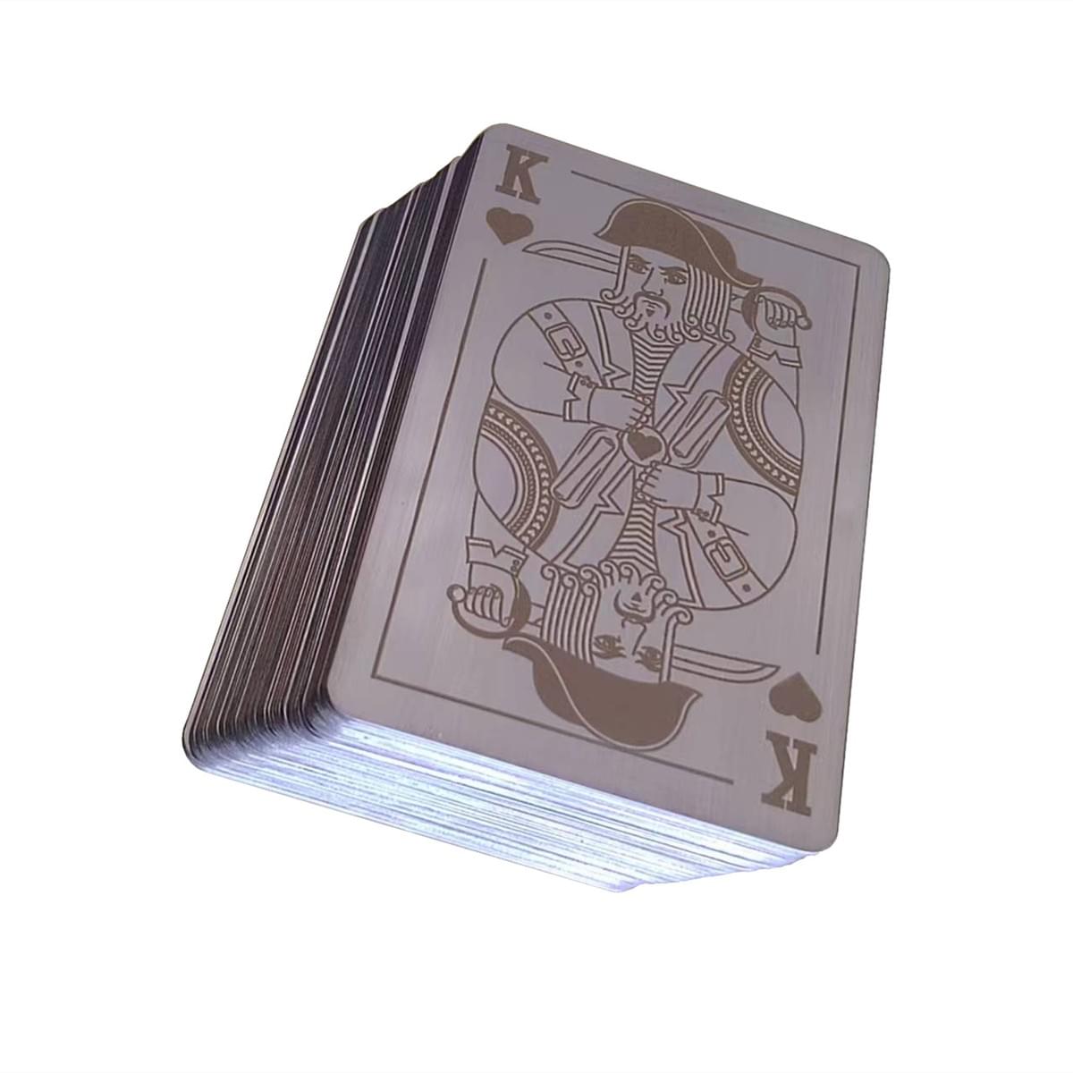 54PCS 304 Stainless Steel Deck of Cards Waterproof Playing Cards Bulk for Adult Reusable Collectable