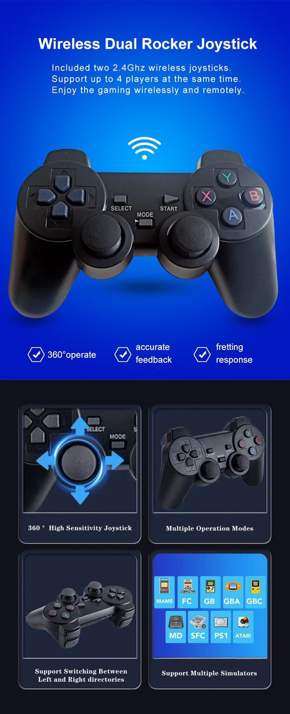 Home Game Console HDMI HD 4K TV Game Console 128GB, 20000 Games for TV PC Laptop Projector