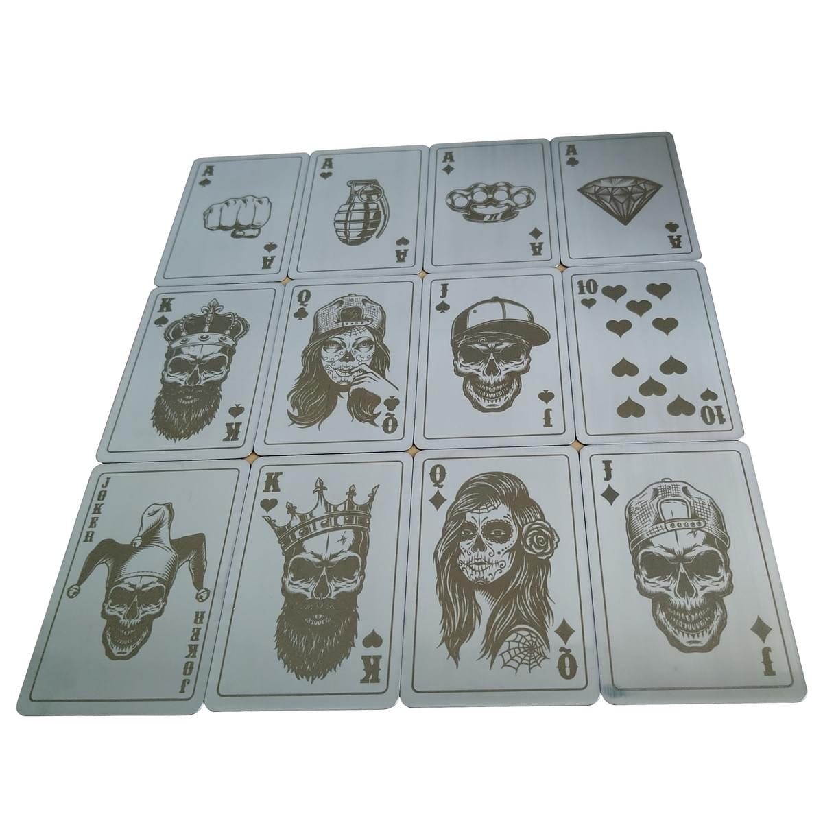 54PCS 304 Stainless Steel Deck of Cards Waterproof Playing Cards Bulk for Adult Reusable Collectable