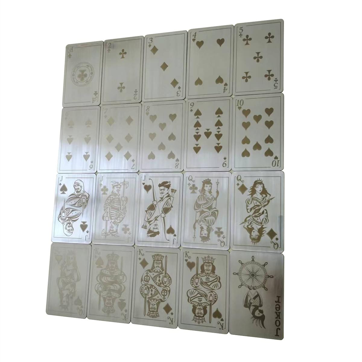 54PCS 304 Stainless Steel Deck of Cards Waterproof Playing Cards Bulk for Adult Reusable Collectable