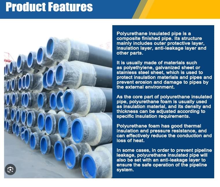 Galvanized Polyurethane insulation pipe