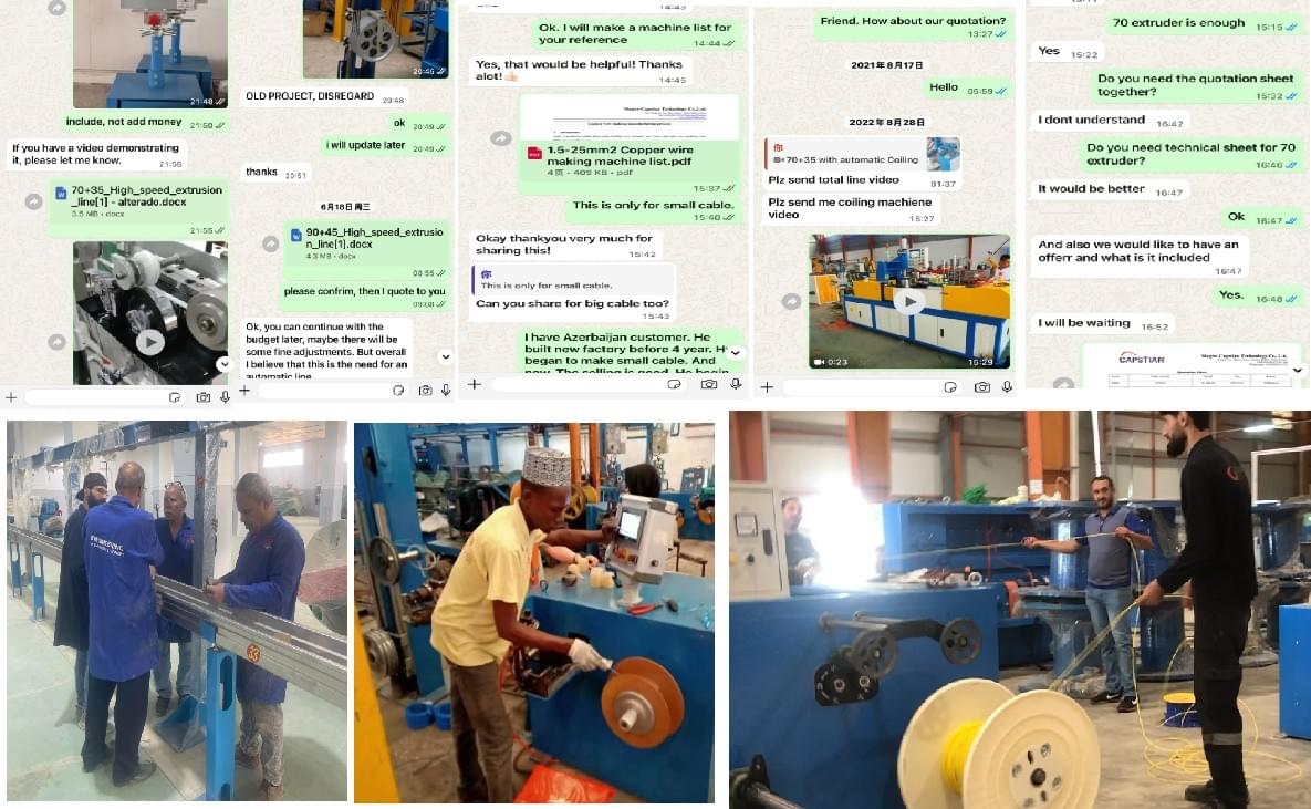 customer feedback for capstian building wire extrusion line