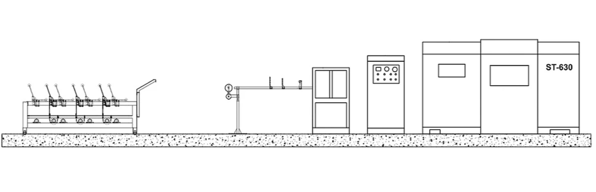 High Speed Cantilever Single Stranding Machine  layout from ningbo capstian technology