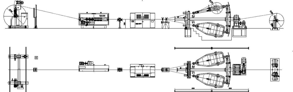 Các bộ phận chính Máy xoắn cáp 1 + 4/ Φ1250