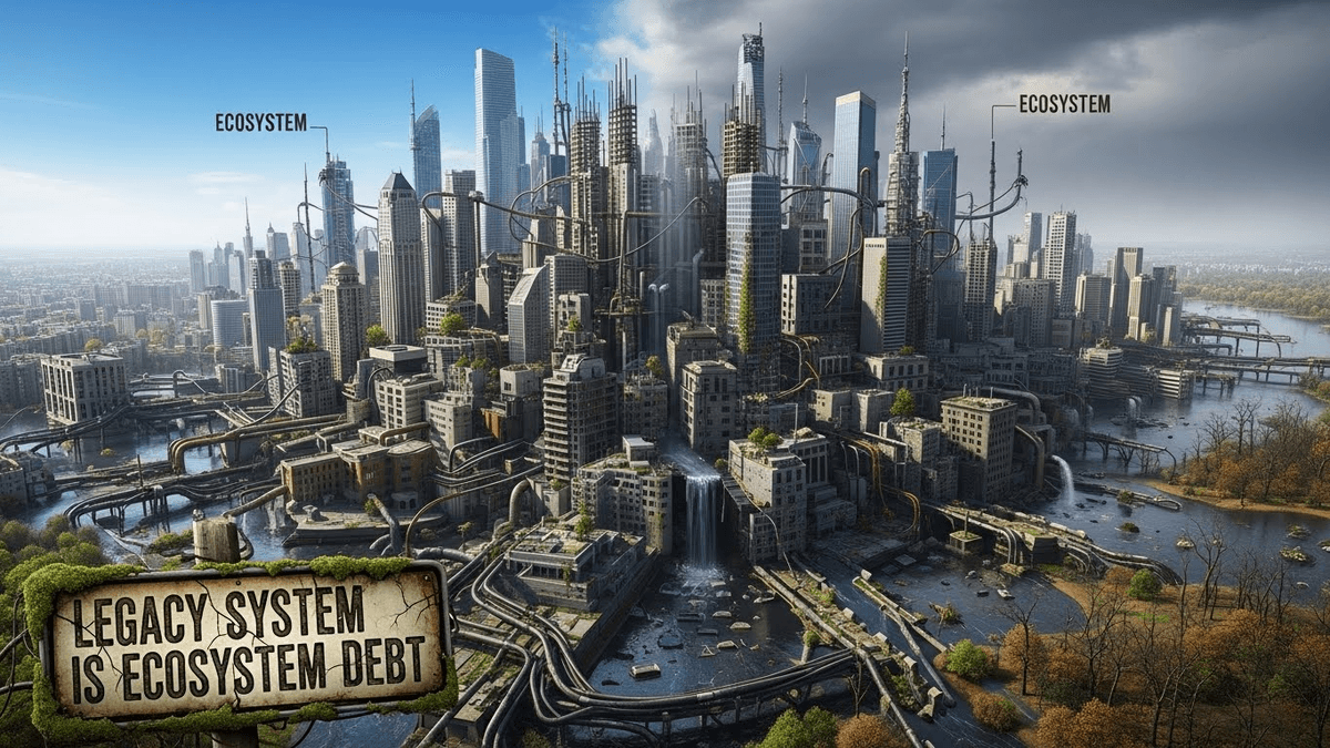 指数関数的時代のレガシーシステム変革：AIと構造知性による「自己進化型エコシステム」への転換