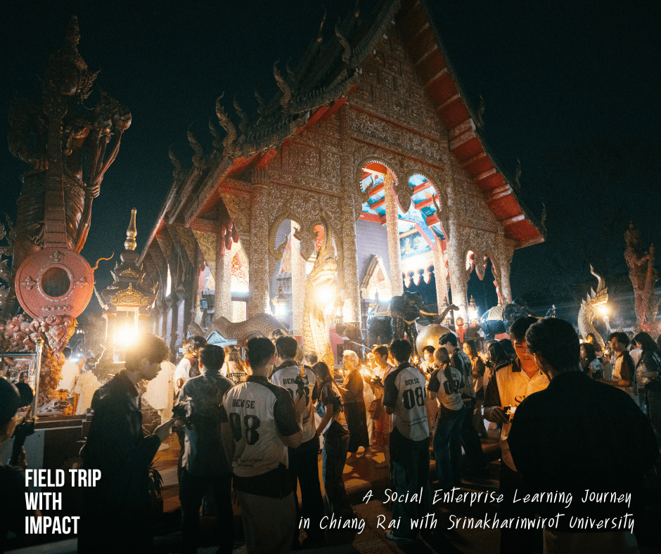 Students engaging in Field Trip with Impact educational travel program in Thailand learning social enterprise and sustainability beyond the classroom.