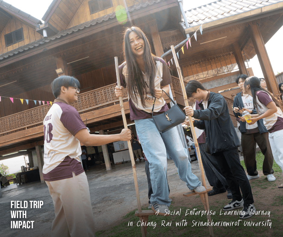 University students participating in experiential educational travel and social enterprise learning in Thailand