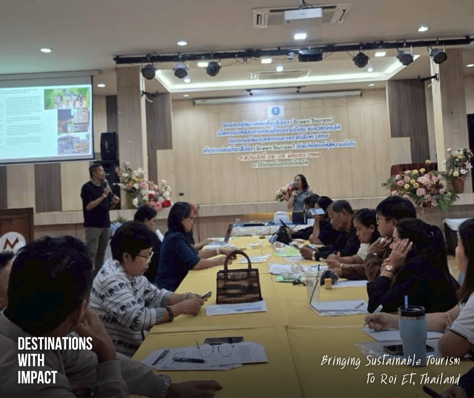 Participants from local government, tourism businesses, and communities attending a sustainable tourism training workshop in Roi Et, Thailand.