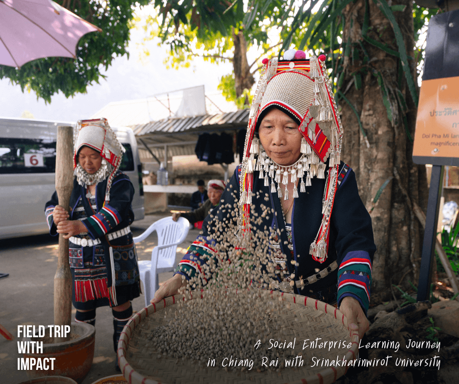Students learning community-based tourism and coffee social enterprise at Doi Pha Mee village in Chiang Rai Thailand