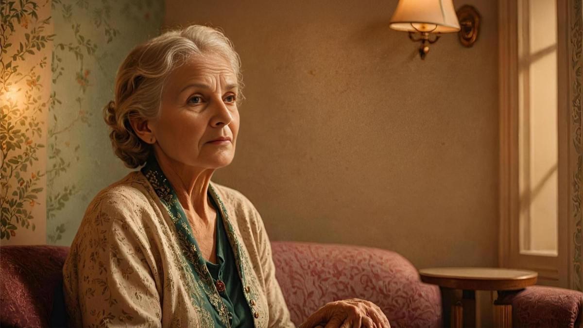 房間裡獨坐的老嫗