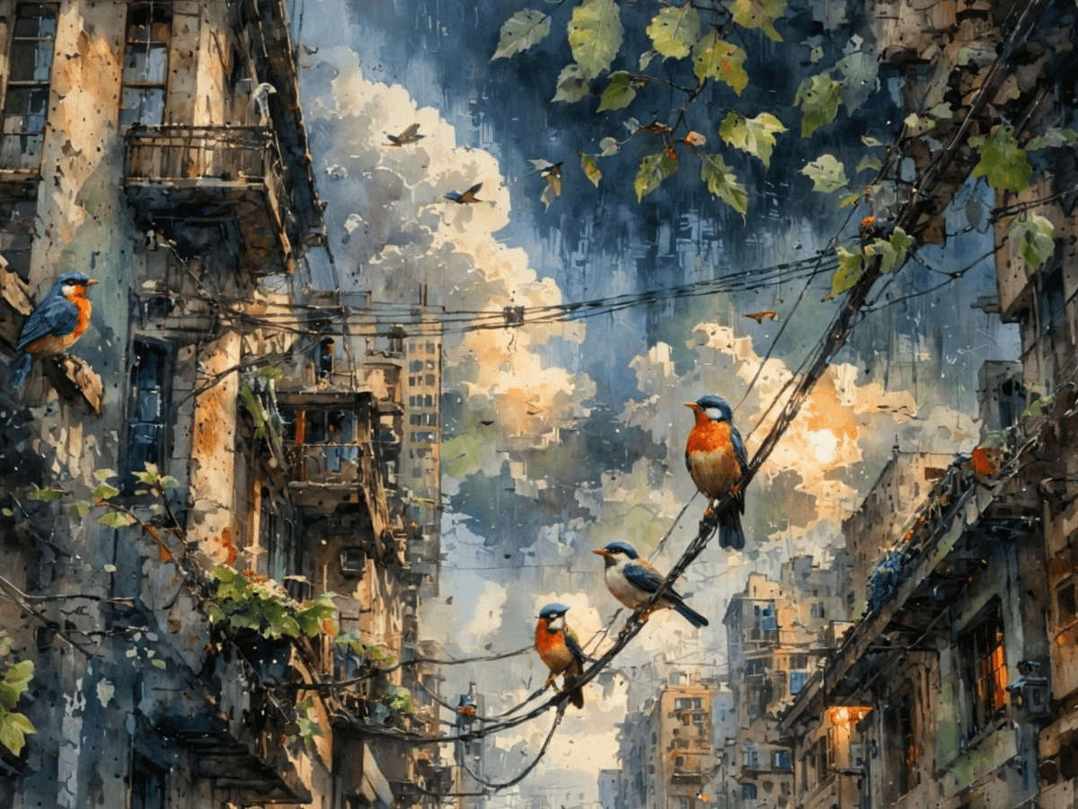 A chorus of birds, cuckoos, and tenderness in traffic.