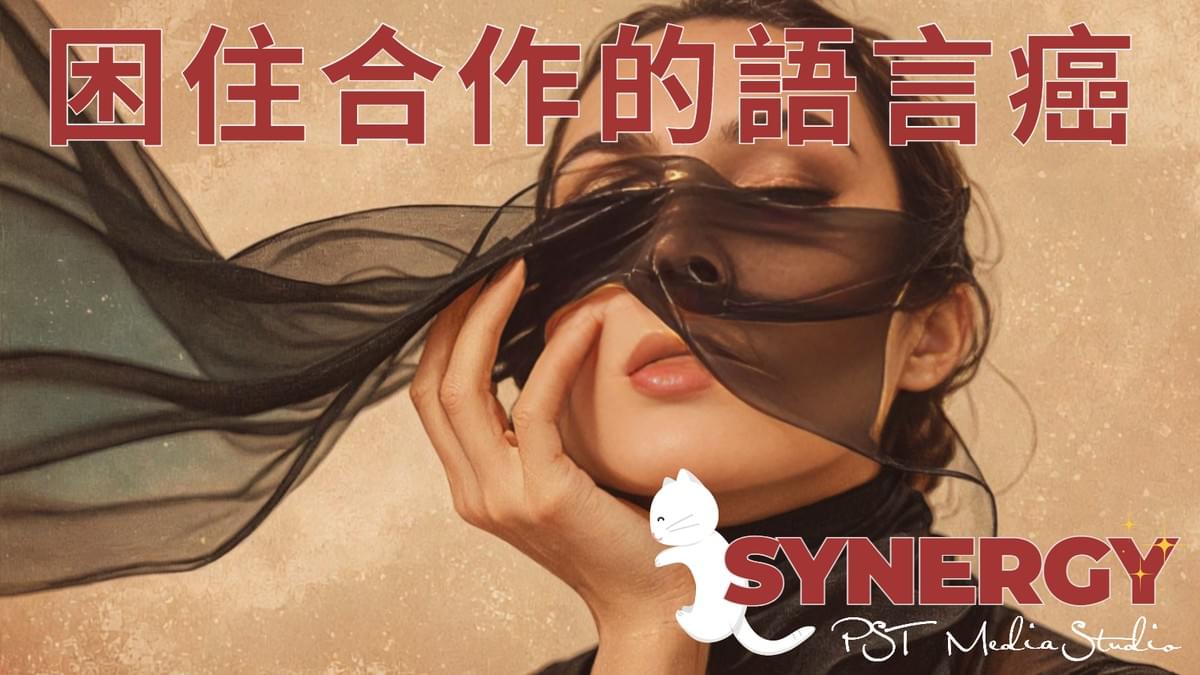 職場溝通精準表達訓練，手部利落地扯開束縛面部的黑色緞帶。