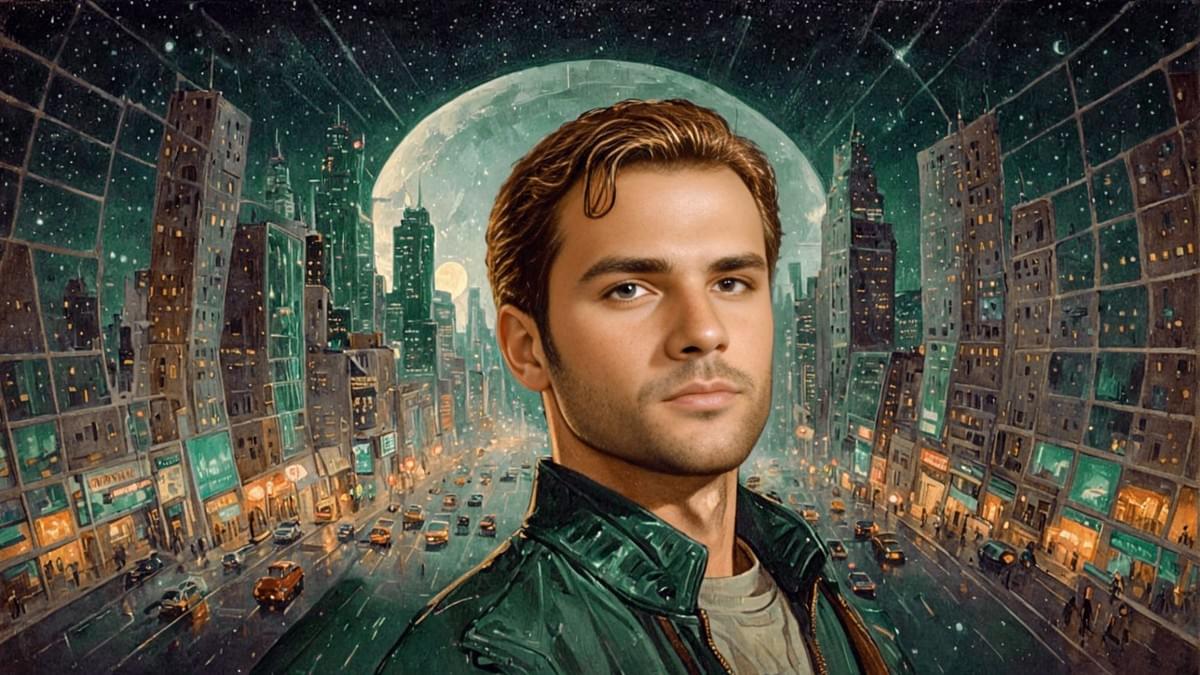 A woman in vein like lace sits on a steel table in a clinical, staged laboratory.