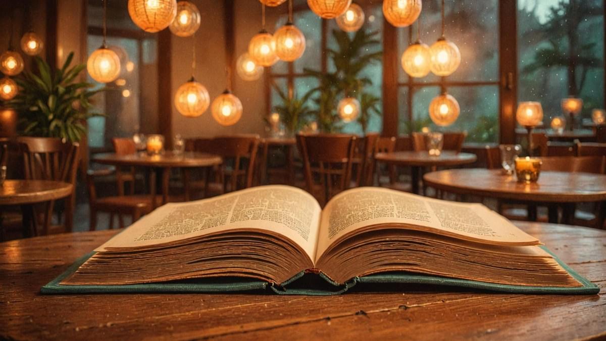 翻開的書本細節與模糊背景