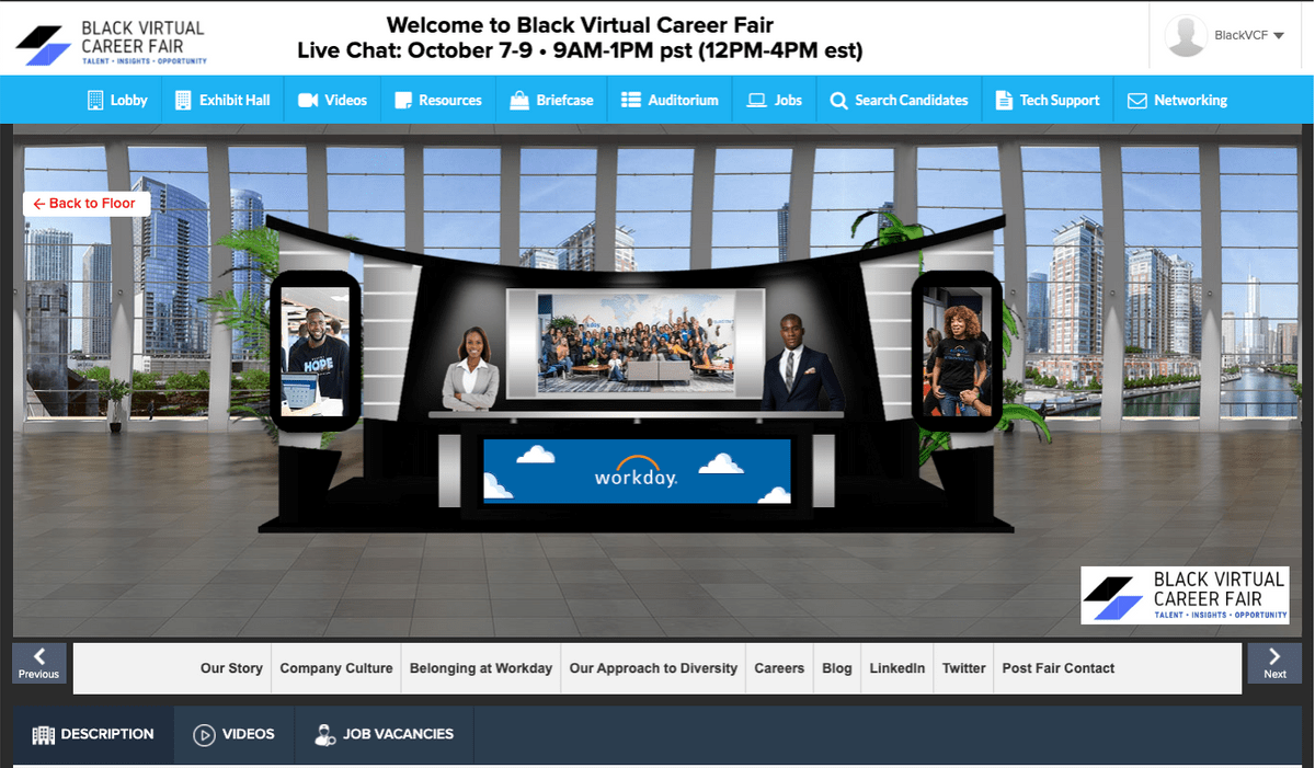Virtual Booth Black Virtual Career Fair