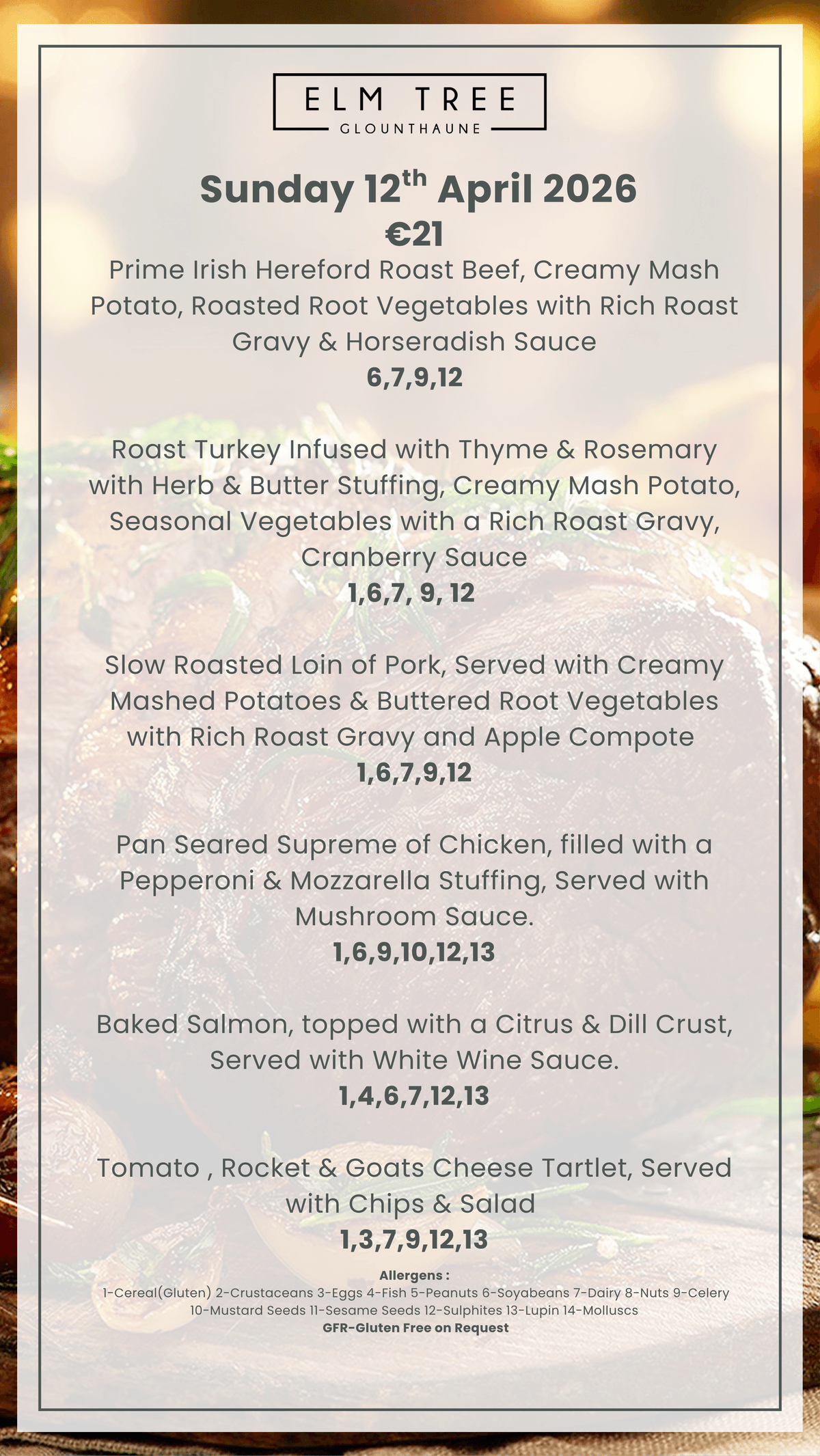 Weekend Carvery Menus