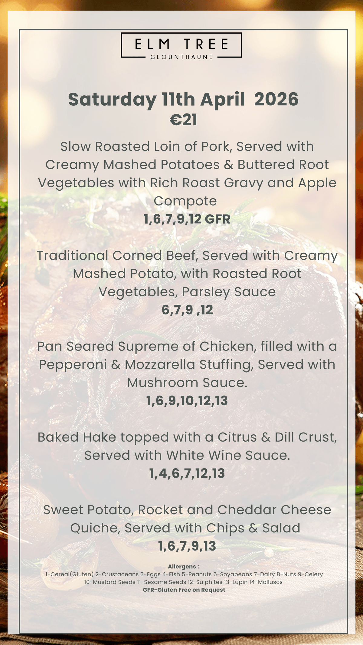Weekend Carvery Menus
