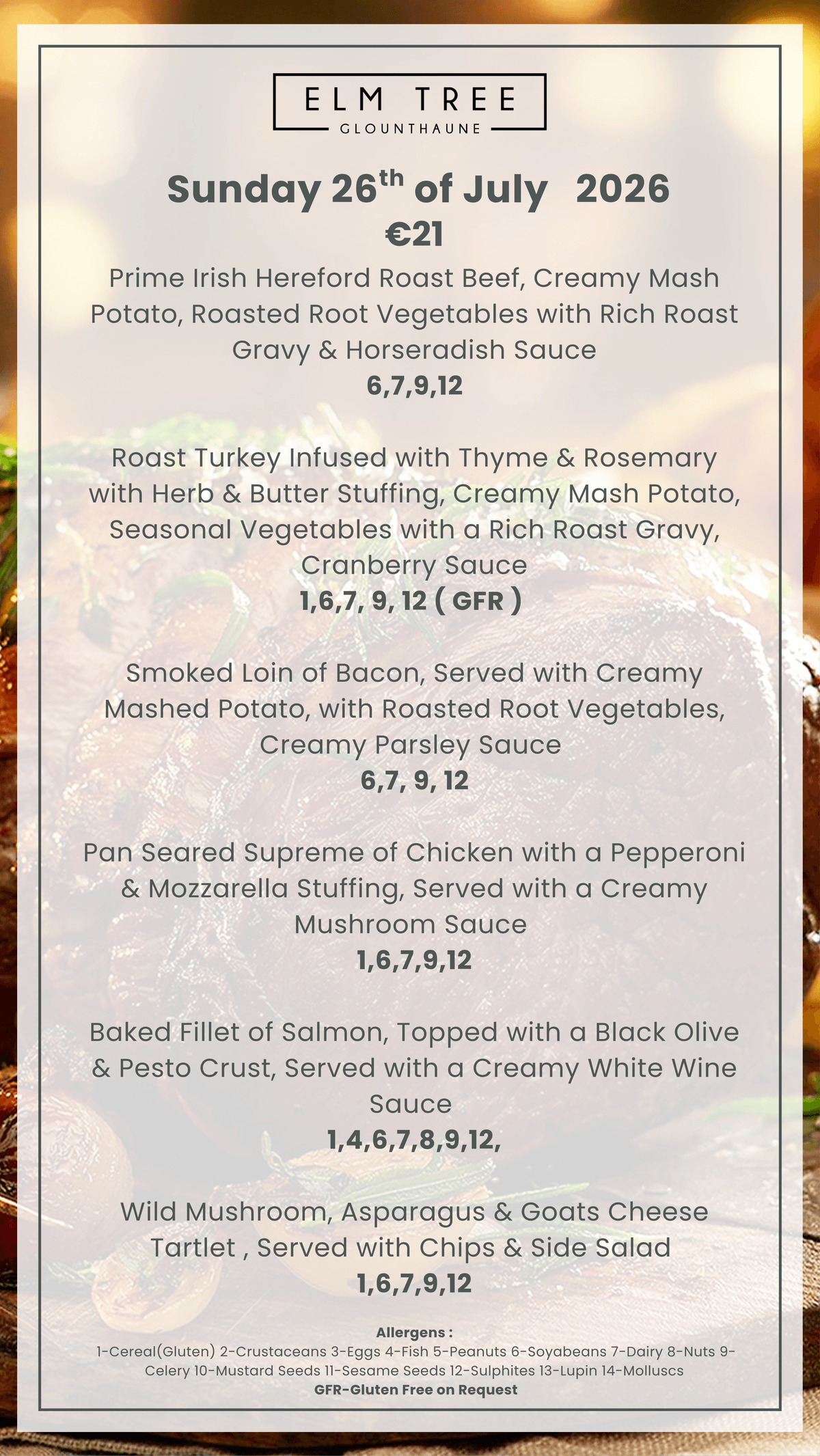 Weekend Carvery Menus 