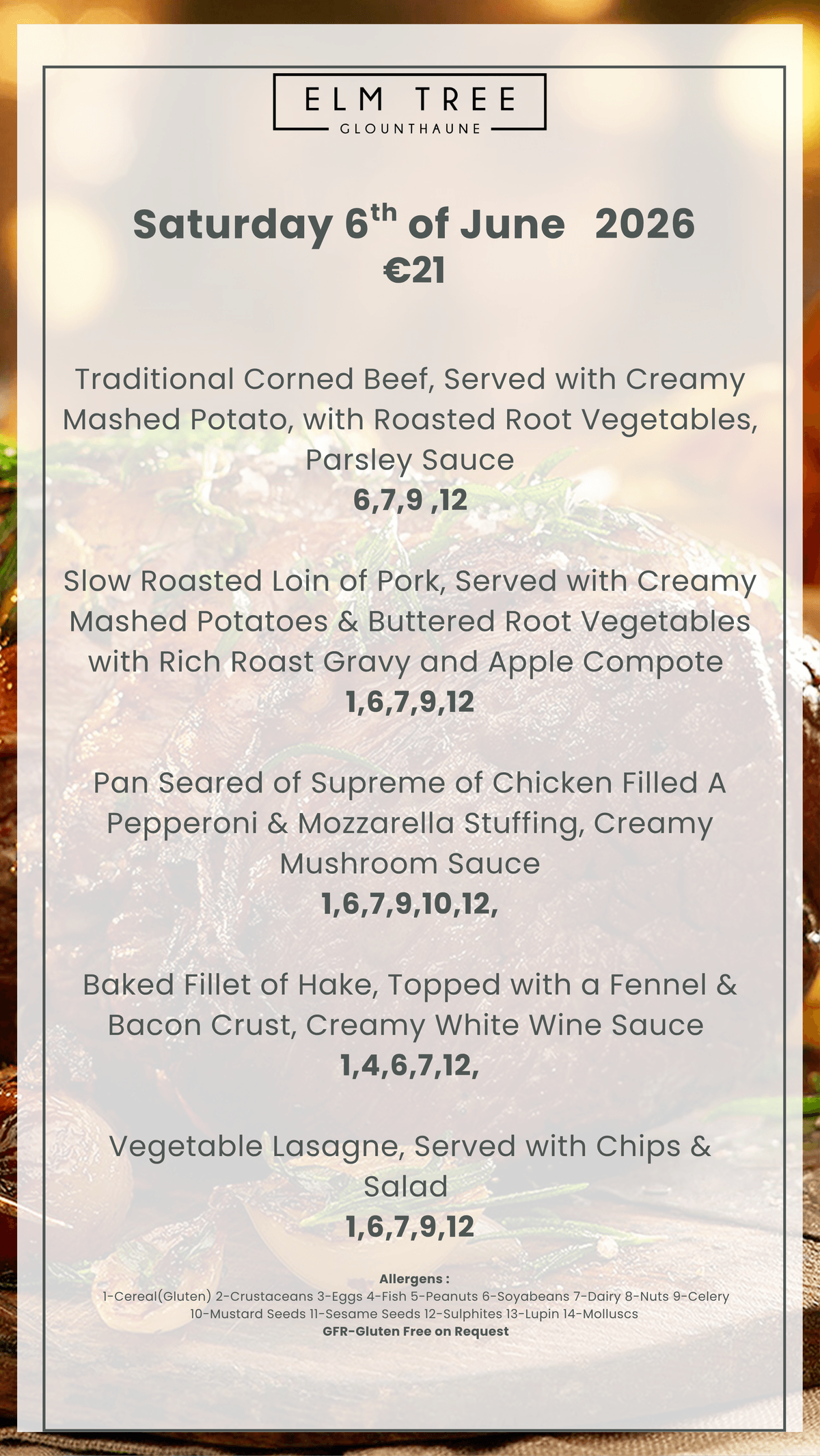 Weekend Carvery Menus 
