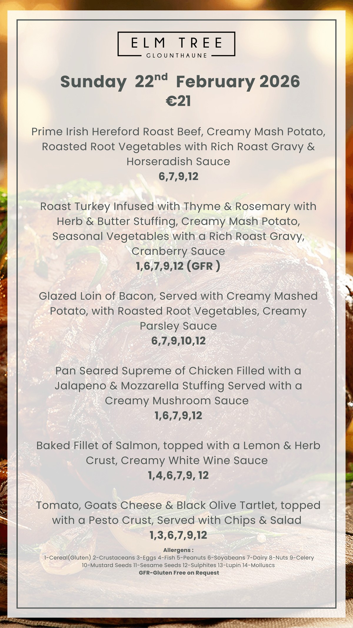 Weekend Carvery Menus 