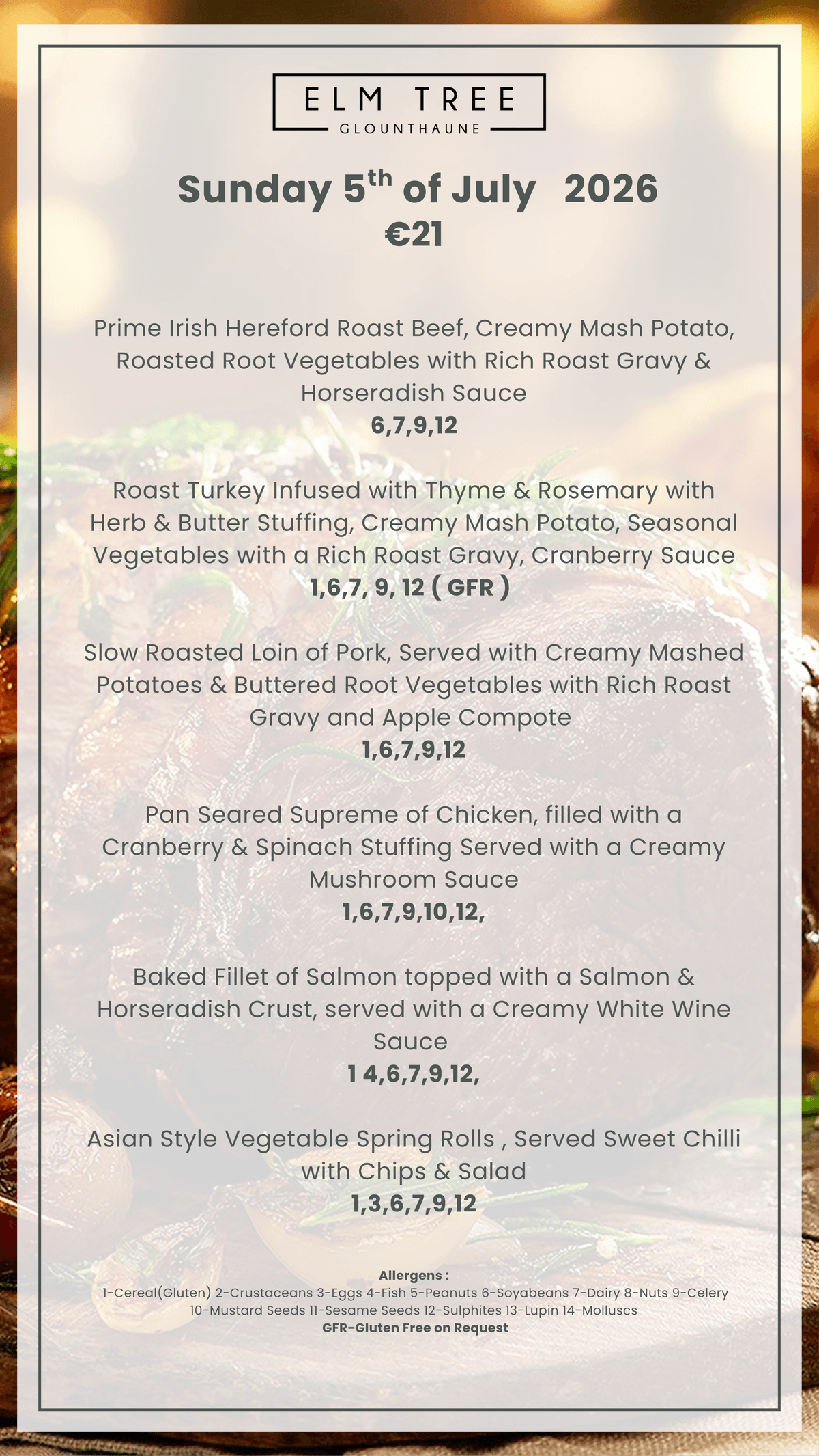 Weekend Menus 