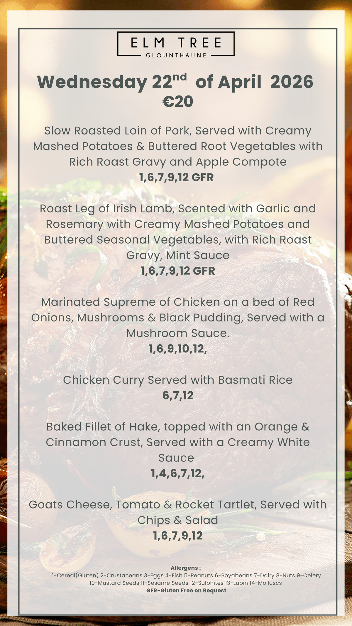 Wednesday 22nd  of April 2026