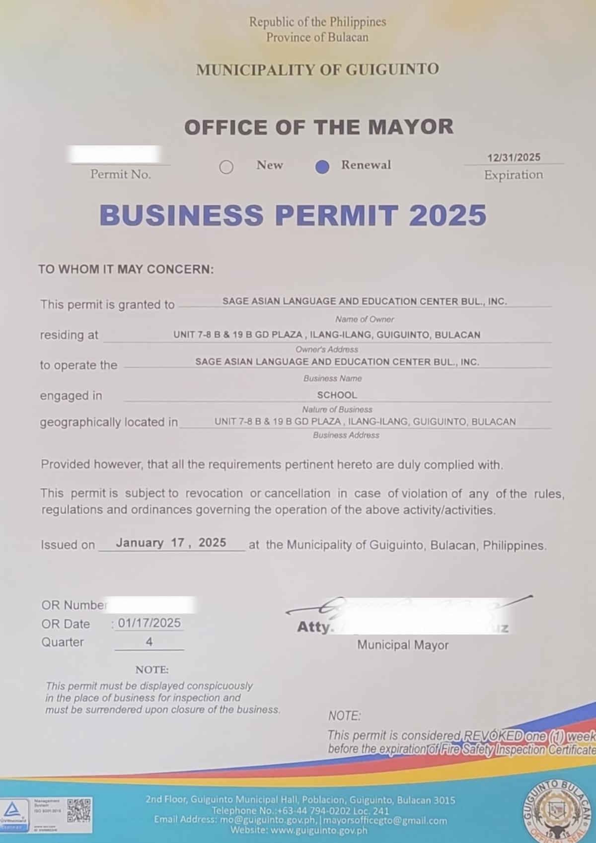 — John Lim  “The teachers at Sage Bulacan are incredibly knowledgeable and truly care about each student's progress.”  Our students have successfully achieved fluency in Japanese with Sage Bulacan Good Day!

Sage Asian Language & Education Center Bulacan, Inc.

Unit 7-8B GD Plaza, Brgy. Ilang-ilang, Guiguinto, Bulacan 3015.
Landmark: in front of Waltermart Guiguinto.

We cater:
📌 Face to Face classes
📌 N5 and N4 course for 400 hours
(4 months and/or onwards of study)
📌 5 hours a day
📌 Mondays to Fridays

📌 Schedules:
AM CLASS: 
8:00am-  1:00 pm
PM CLASS
1:00 pm - 6:00 pm

*opening of class varies on the schedule availability

P35,000 tuition fee
- 13,000 upon enrollment
______
P 22,000 remaining balance
/  payable for 4 months
______
A. P5,500 monthly
B. P2,750 every two weeks

Expensive? Well no😉🇯🇵

SAGE Bulacan is one of the most AFFORDABLE Japanese Language School in Bulacan😍
* TESDA accredited Japanese Language School
* UNLIMITED REFRESH for FREE
* UNLIMITED REVIEW for FREE
* BEST POSSIBLE OPPORTUNITIES: Fostering greater competitiveness and opening pathways for the student's future endeavors.

Fun and creative learning towards success.😍